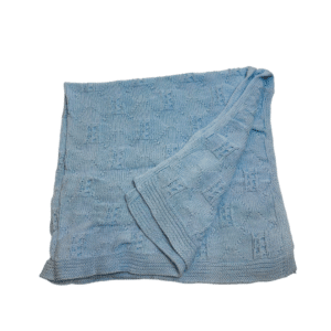 Couverture en maille bleu 1m x 1m