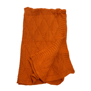 Couverture en maille orange 1m x 1m – Image 1
