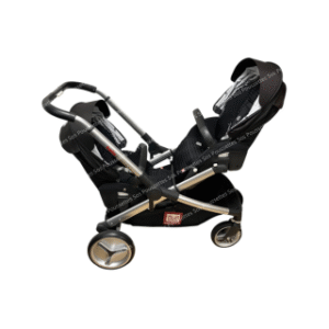 POUSSETTE DOUBLE EVOUTWIN NOIRE, recondiotionnee, garantie 6 mois